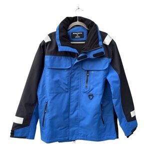 West Marine Third Reef Jacket Men’s Medium Blue Black Waterproof Sailing Coat